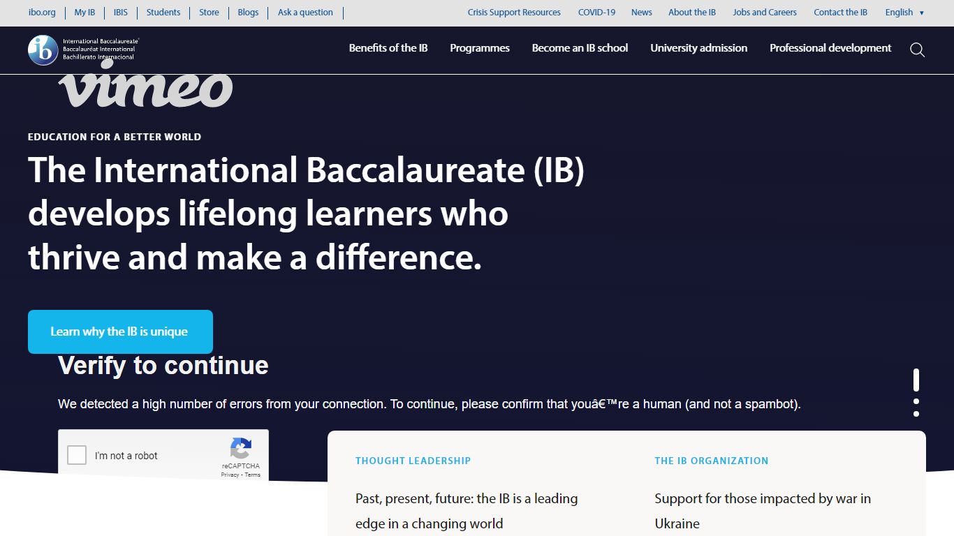 International education - International Baccalaureate®